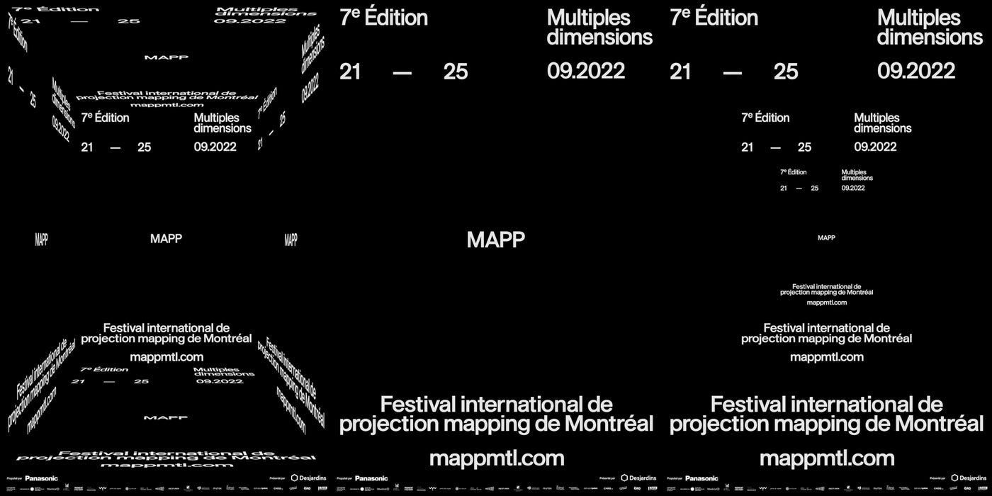 Multiples dimensions — planches d'identité MAPP noir et blanc, « 7e édition, 21-25.09.2022 »