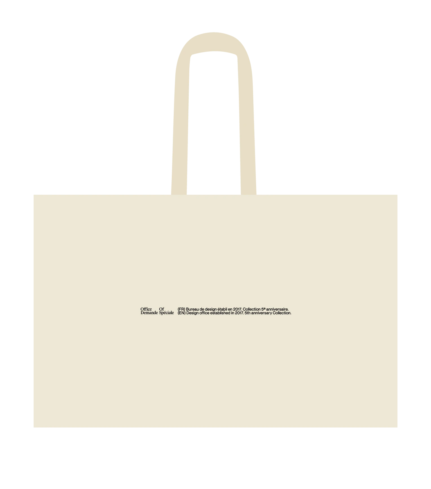 Sac fourre-tout écru (format large), fine mention bilingue au centre
