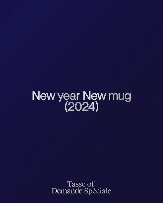 Visuel typographique bleu nuit « New year New mug (2024) », Tasse of Demande Spéciale
