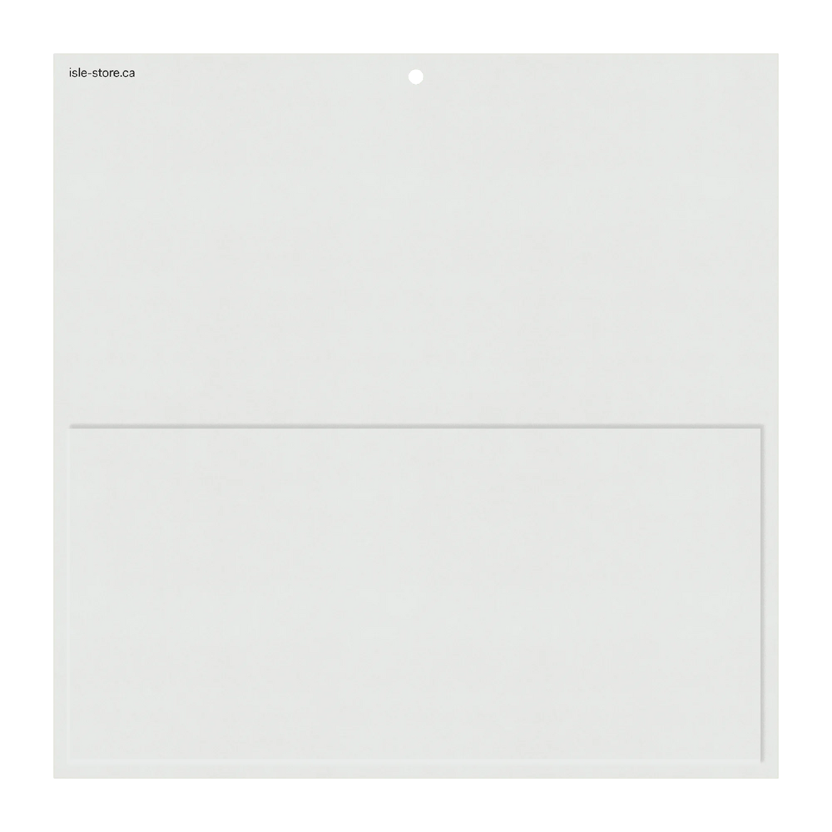 ISLE — maquette web minimaliste isle-store.ca, fond blanc cassé avec petit symbole vert trèfle